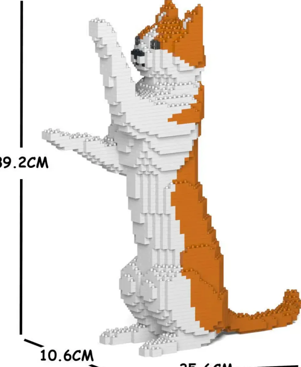 JEKCA BLOCS DE CONSTRUCTION -CHAT CALICO ROUX DEBOUT