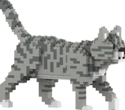 JEKCA BLOCS DE CONSTRUCTION MINI CHAT TIGRE GRIS CLAIR