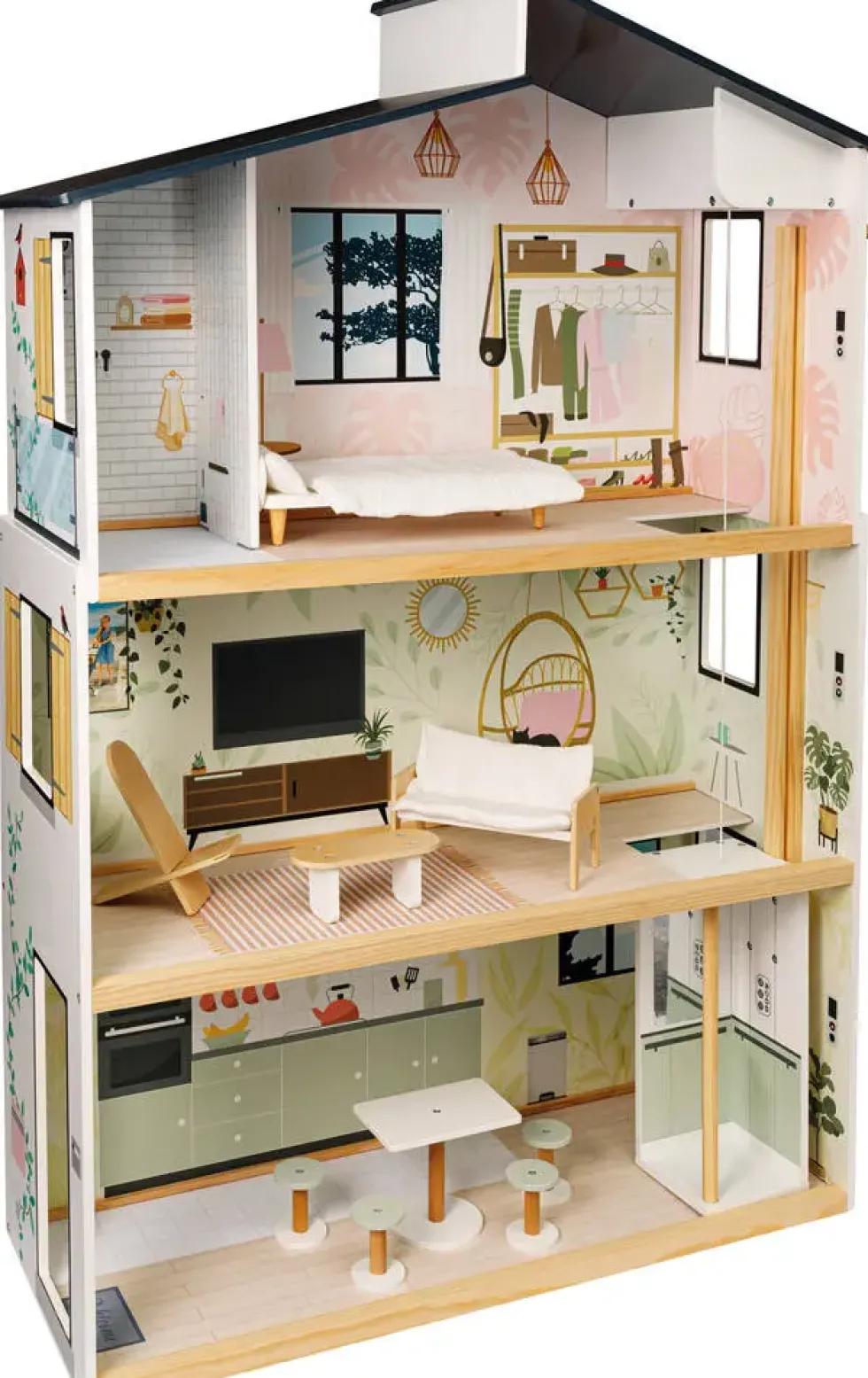JENNY - MAISON DE POUPEE MANNEQUIN EN BOIS