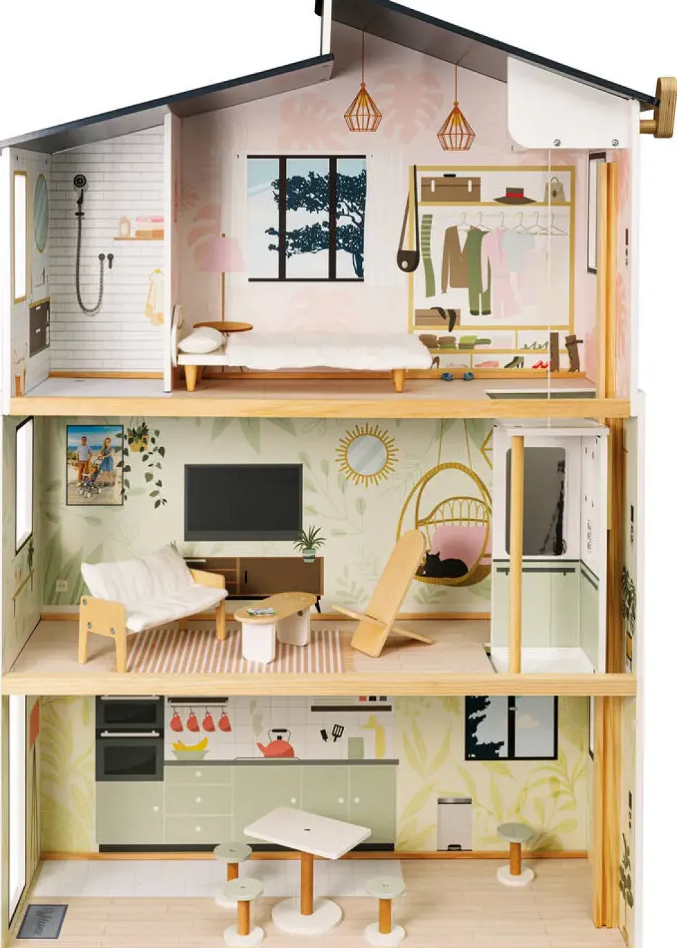 JENNY - MAISON DE POUPEE MANNEQUIN EN BOIS