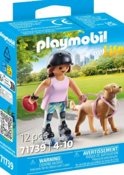 JEUNE FILLE ROLLEUSE AVEC RETRIEVER - 71739