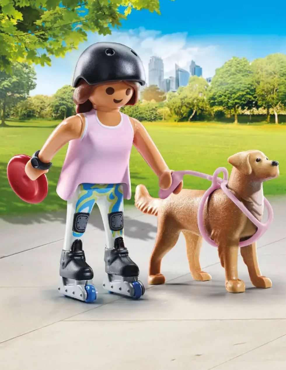 JEUNE FILLE ROLLEUSE AVEC RETRIEVER - 71739
