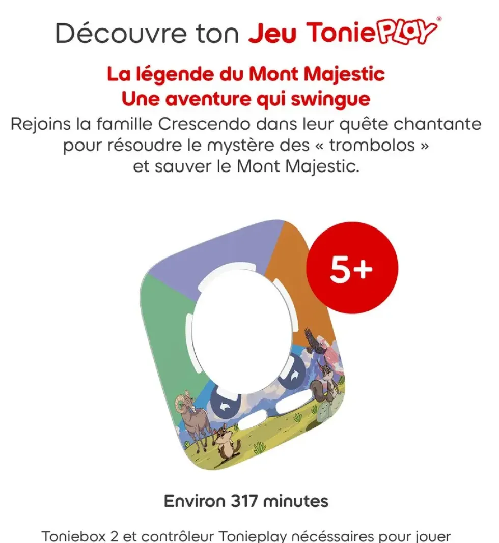 JEU TONIES PLAY - LA LEGENDE DU MONT MAJESTIC : UNE AVENTURE QUI SWINGUE