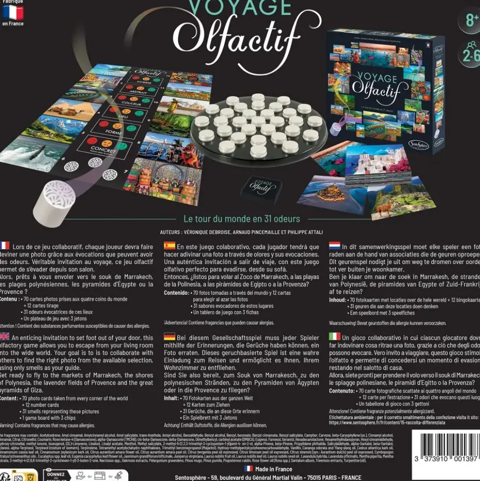 JEU VOYAGE OLFACTIF