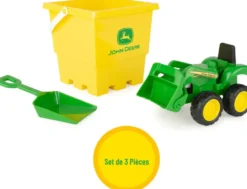 JOHN DEERE -ENSEMBLE BAC A SABLE AVEC SEAU ET CAMION-BENNE