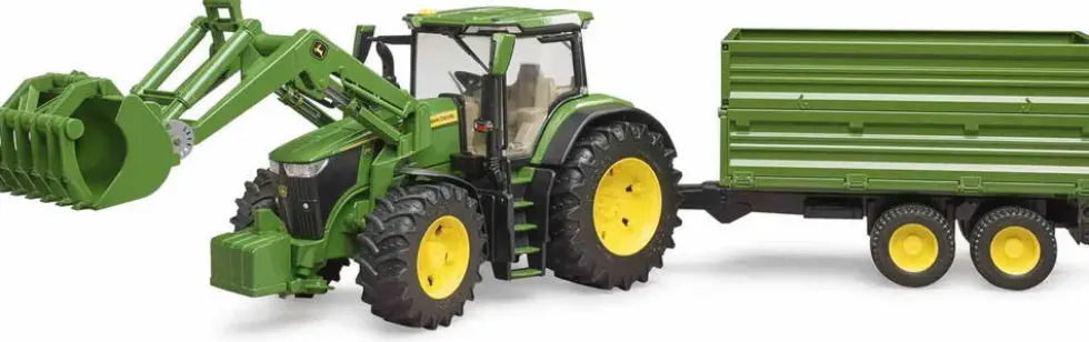 JOHN DEERE - TRACTEUR 7R 350 AVEC FOURCHE ET REMORQUE 1:16