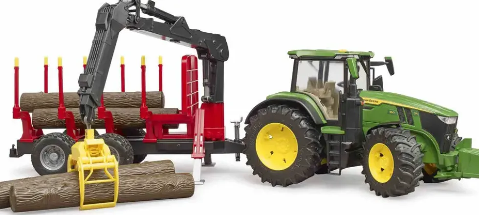 JOHN DEERE -TRACTEUR 7R 350 AVEC REMORQUE FORESTIERE 1:16
