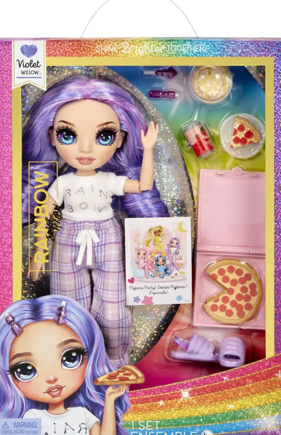 JUNIOR HIGH - POUPEE MANNEQUIN 22CM - VIOLET PYJAMA PARTY