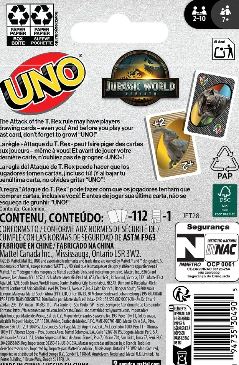 JURASSIC WORLD - UNO