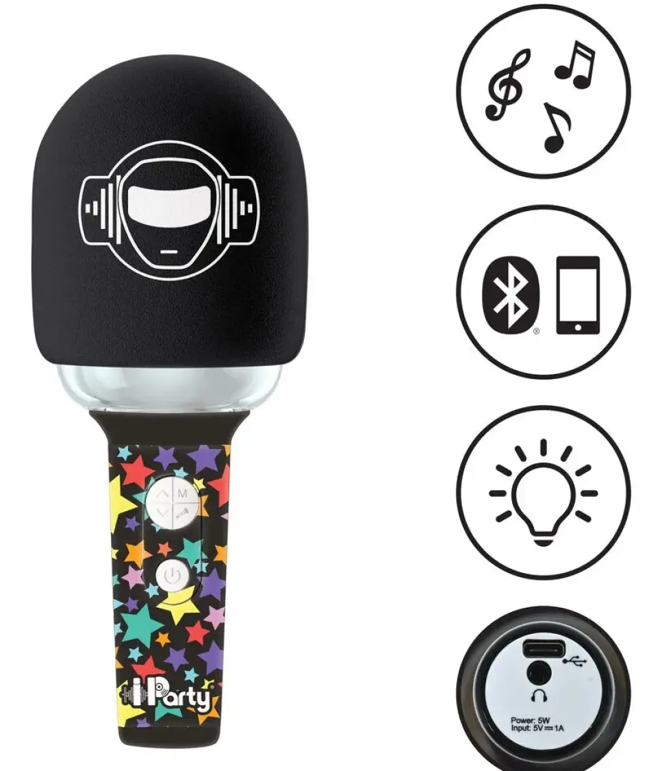 KARAOKE MICROPHONE BLUETOOTH/SANS FIL AVEC EFFETS SONORES ET LUMINEUX