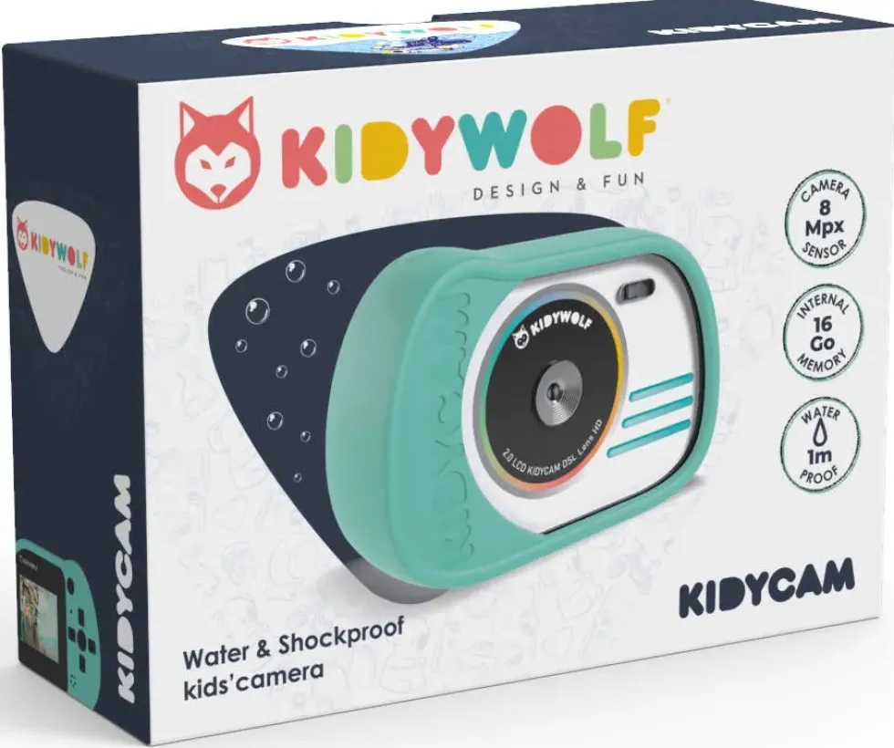 KIDYCAM - APPAREIL PHOTO ETANCHE 8MP AVEC 16GB MEMOIRE - TURQUOISE