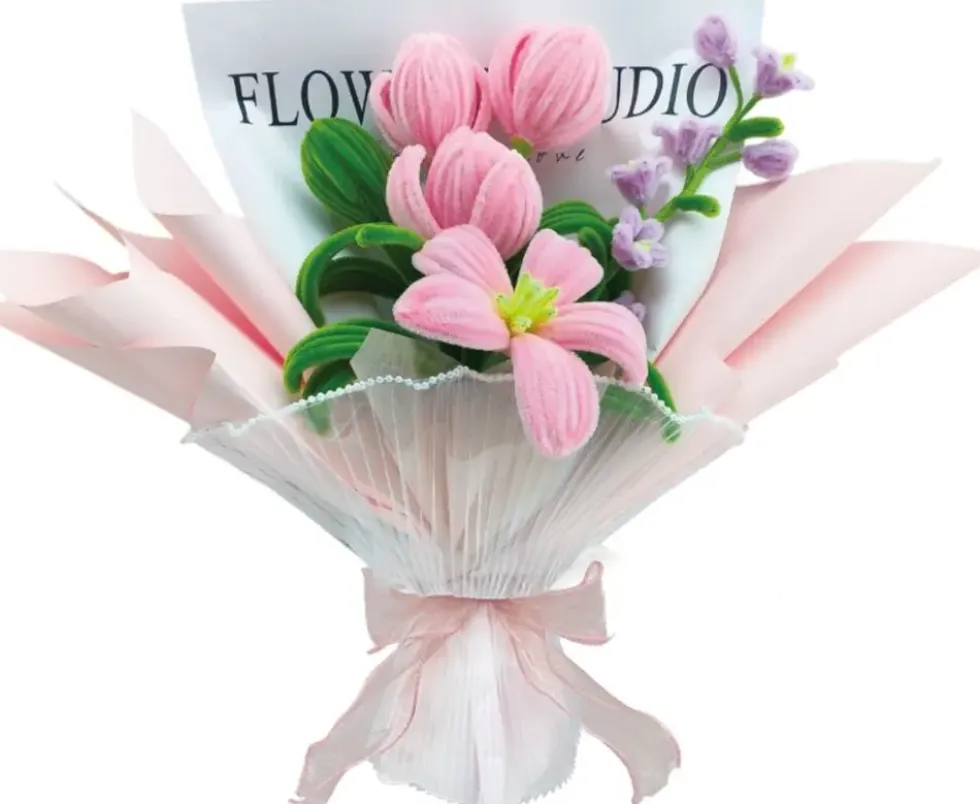 KIT BOUQUET TORSADE - TULIPES ET LYS