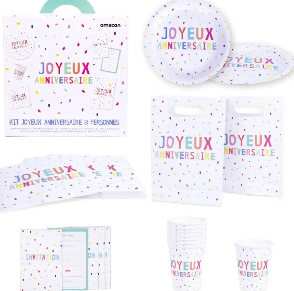 KIT JOYEUX ANNIVERSAIRE 8 PERSONNES