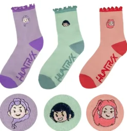 KPOP DEMON HUNTERS - LOT 3 PAIRES DE CHAUSSETTES - HUNTR/X