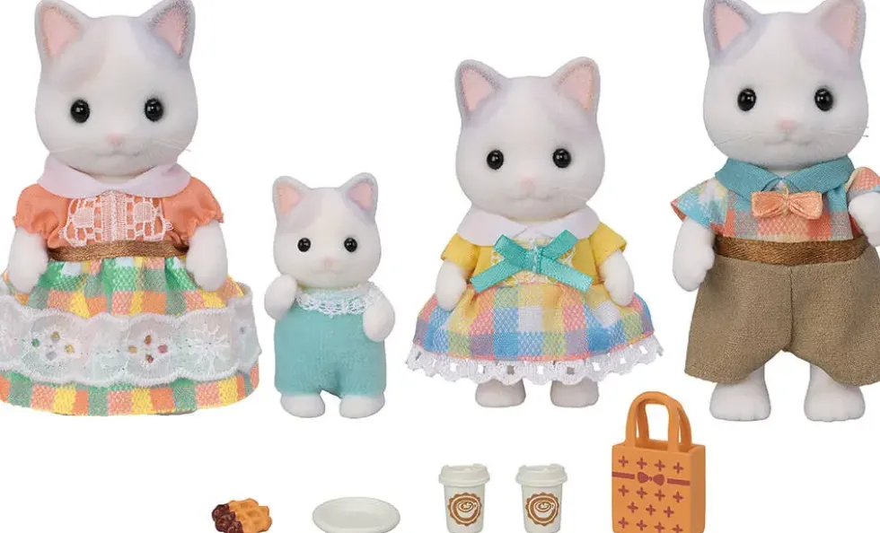 LA FAMILLE CHAT LATTE - SYLVANIAN FAMILLES