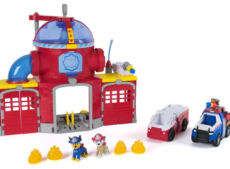 LA PAT'PATROUILLE - COFFRET CASERNE DE POMPIERS ET 2 VEHICULES FIRE RESCUE