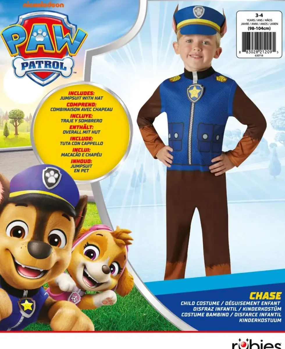 LA PAT' PATROUILLE - DEGUISEMENT CLASSIQUE CHASE - TAILLE S 3-4 ANS