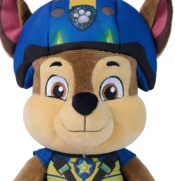 LA PAT'PATROUILLE - PELUCHE 25 CM CHASE- LE FILM MISSION DINO