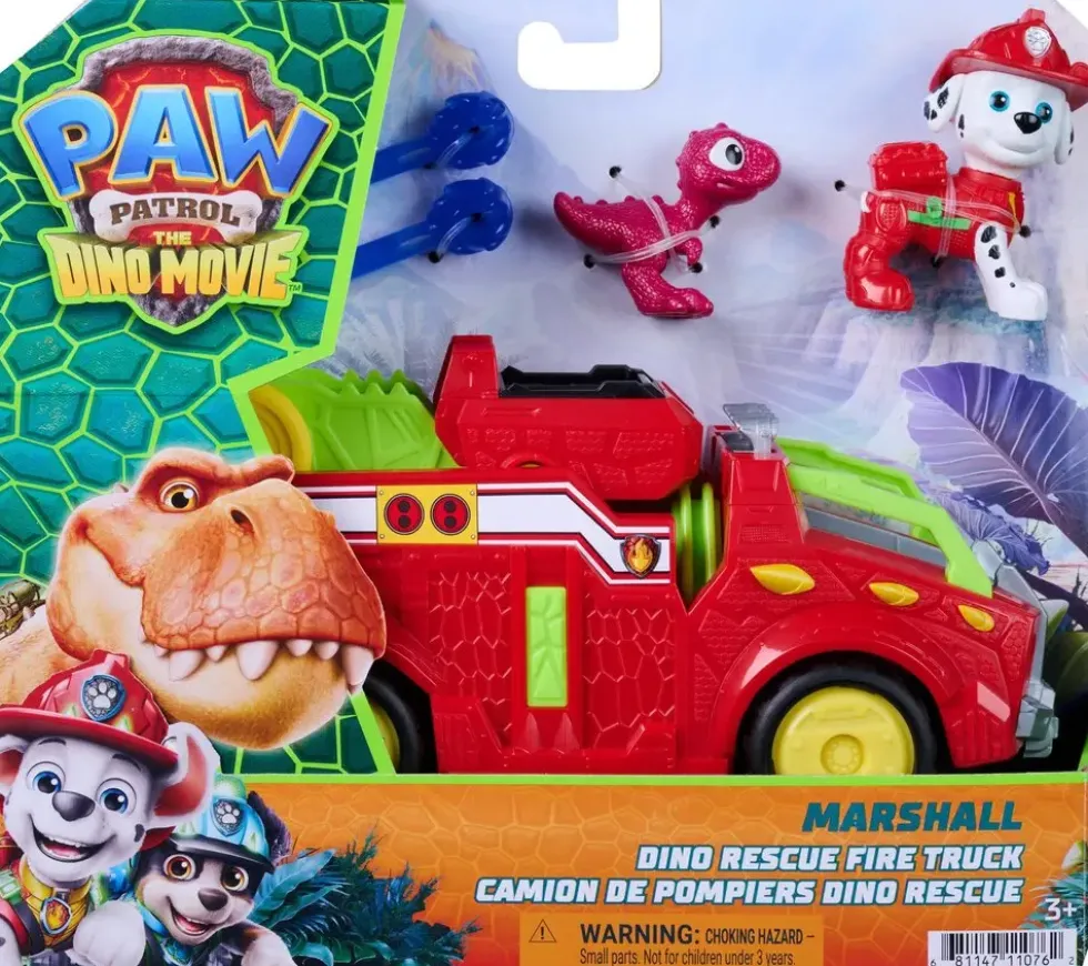 LA PAT'PATROUILLE - VEHICULE + FIGURINE MARCUS- LE FILM MISSION DINO