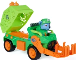 LA PAT'PATROUILLE -VEHICULE+ FIGURINE ROCKY-LE FILM MISSION DINO