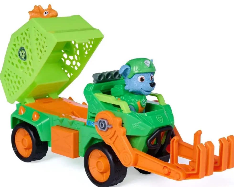 LA PAT'PATROUILLE -VEHICULE+ FIGURINE ROCKY-LE FILM MISSION DINO