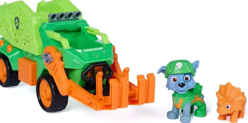 LA PAT'PATROUILLE -VEHICULE+ FIGURINE ROCKY-LE FILM MISSION DINO
