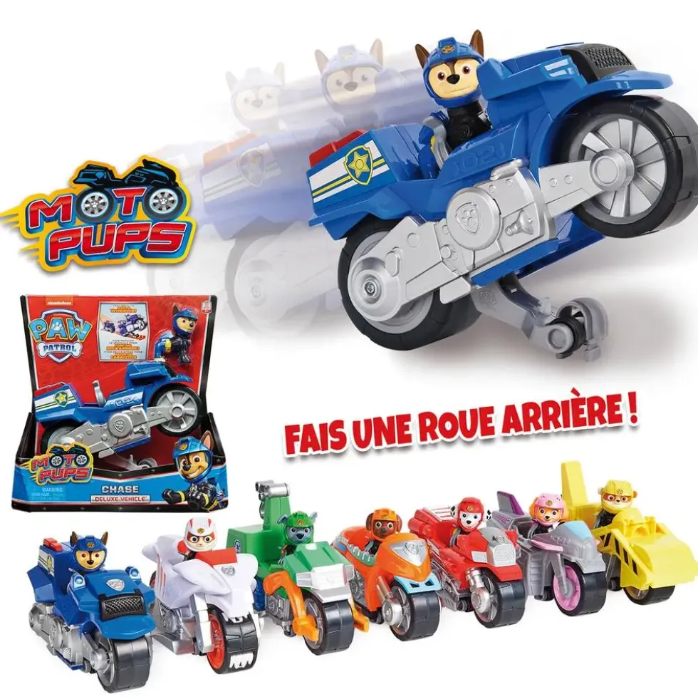 LA PAT'PATROUILLE VEHICULE + FIGURINE MOTO PUPS