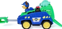 LA PAT'PATROUILLE - VEHICULE + FIGURINE CHASE -LE FILM MISSION DINO