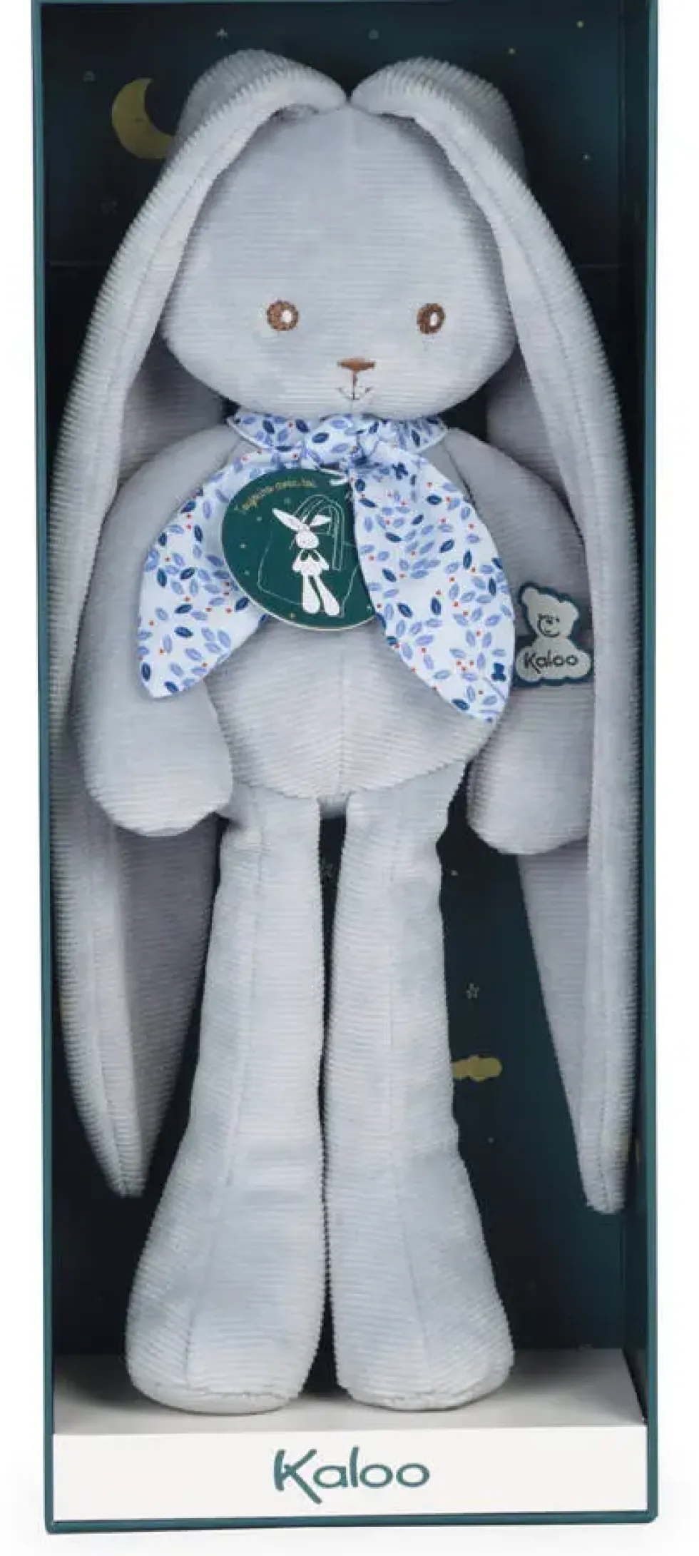 LAPINOO - PELUCHE PANTIN LAPIN BLEU - 35CM