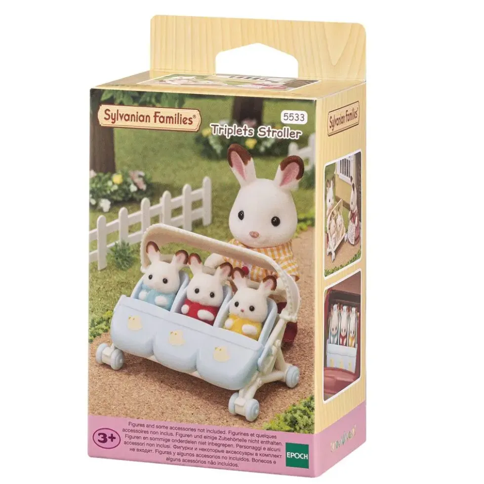 LA POUSSETTE TRIPLE - SYLVANIAN TOUT POUR BEBES
