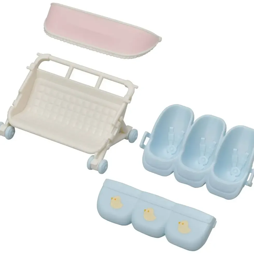 LA POUSSETTE TRIPLE - SYLVANIAN TOUT POUR BEBES