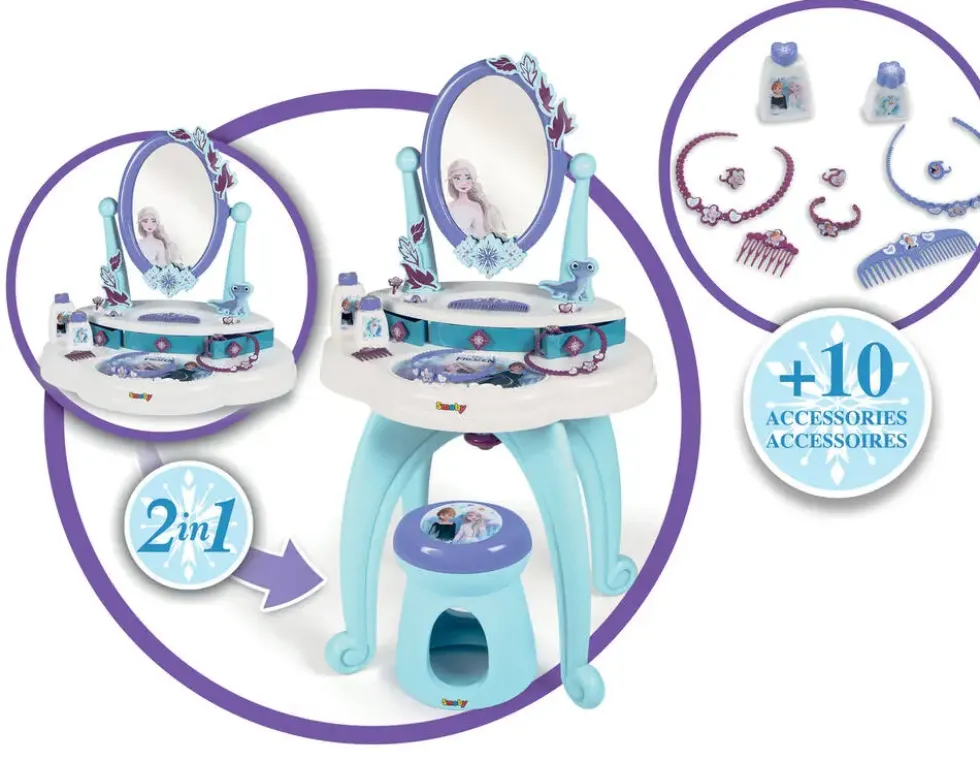 LA REINE DES NEIGES COIFFEUSE 2 EN 1