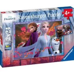 LA REINE DES NEIGES 2 - PUZZLES 2 X 24 PIECES - VERS DES CONTREES GLACEES