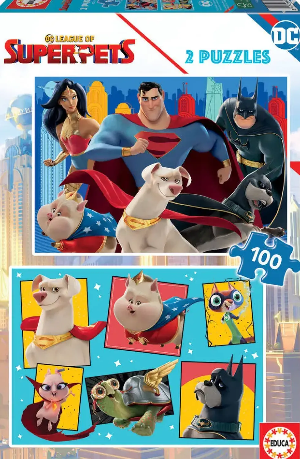 LEAGUE OF SUPER PETS PUZZLE 2 X 100 PIECES