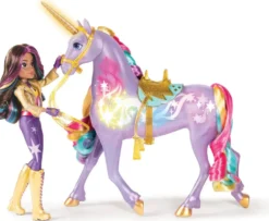 L'ECOLE DES LICORNES - LICORNE A FONCTIONS 28 CM WILDSTAR ET POUPEE 24 CM