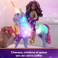 L'ECOLE DES LICORNES - LICORNE A FONCTIONS 28 CM WILDSTAR ET POUPEE 24 CM