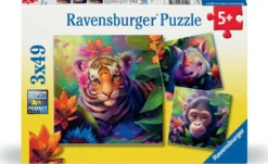 LES BEBES DE LA JUNGLE - PUZZLES 3X49 PIECES