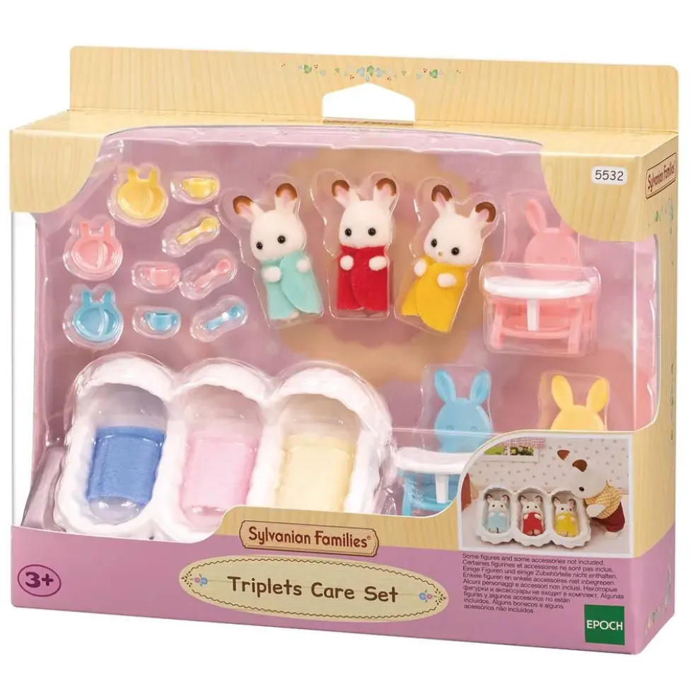 LES TRIPLES LAPIN CHOCOLAT ET ACCESSOIRES PUERICULTURE - SYLVANIAN TOUT POUR LES BEBES