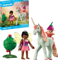 LICORNE CIEL ROSE AVEC FEE - 71841