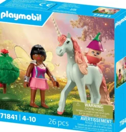 LICORNE CIEL ROSE AVEC FEE - 71841