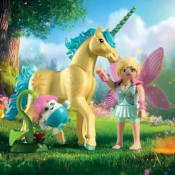 LICORNE FLEUR DE SOLEIL AVEC FEE - 71842