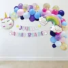 LICORNE GUIRLANDE DE BALLONS ET BANNIERE