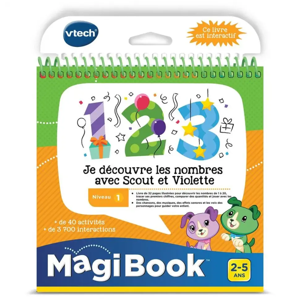 LIVRE MAGIBOOK - JE DECOUVRE LES NOMBRES AVEC SCOUT ET VIOLETTE