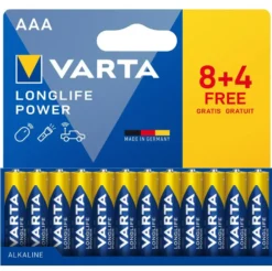 LONGLIFE POWER AAA ALCALINE- LR03 8+4 GRATUITES