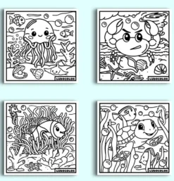 LOT DE 4 COLORIAGES VELOURSOCEAN
