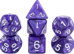 LOT DE 7 DES MULTIFORMAT – VIOLET NACRE