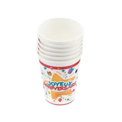 LOT DE 6 GOBELETS ANNIVERSAIRE