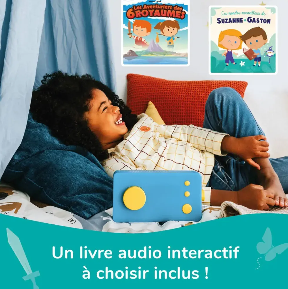 LUNII - MA FABRIQUE A HISTOIRES BLEUE- CONTEUSE INTERACTIVE POUR ENFANTS DES 3 ANS