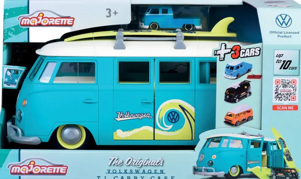 MAJORETTE -VOLKSWAGEN THE ORIGINALS CARRY CASE+ 3 VEHICULES