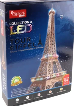MAQUETTE 3D TOUR EIFFEL 78CMLUMINEUSE LED 84 PIECES